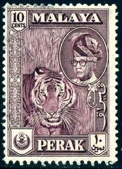 Tiger, Sultan Yussuf Izuddin Shah, Malaya Perak SC#132 used