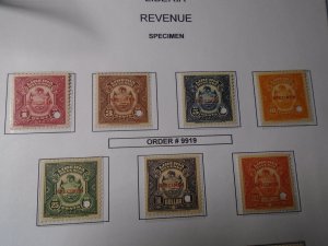 Liberia  #   Revenue Stamps  MNH  O/P  Specimen