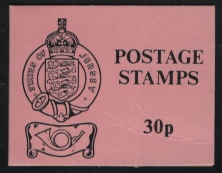 Jersey 1984 Black on pink Stamp Sachet  Sc 255 9p Le Breton (2), Sc 258 12p R...