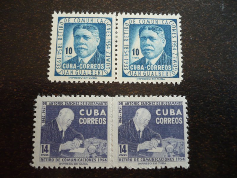 Stamps - Cuba - Scott#543-546 - Mint Hinged Set of 4 Stamps in Pairs