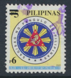Philippines Sc# 2836 Used  surcharge OPT Black  Seal   inscribed 2001   see d...