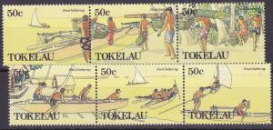 TOKELAU 1989 Food Gathering strips UHM set