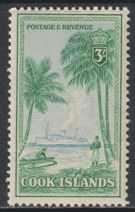 Cook Islands Scott 140 - SG159, 1949 Pictorial 3/- MH*