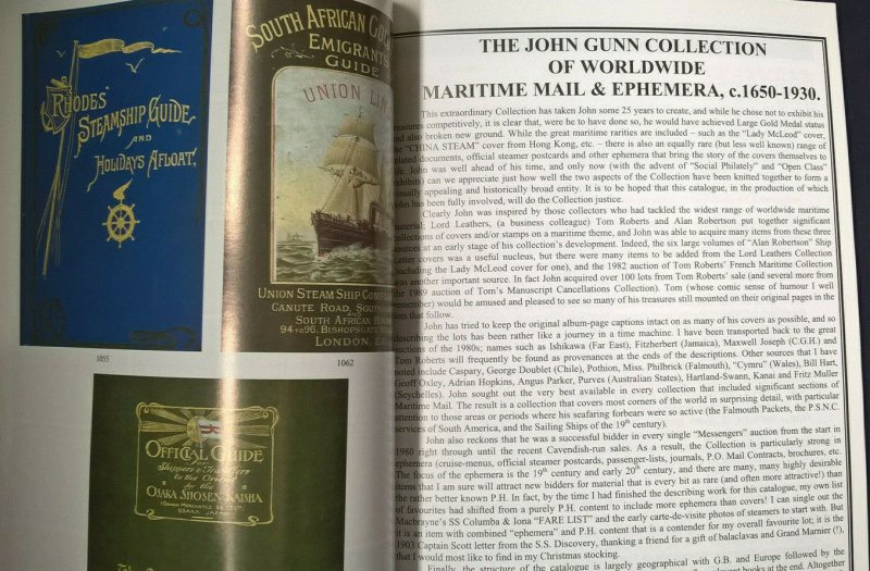 Auction Catalogue JOHN GUNN WORLDWIDE MARITIME MAIL & EPHEMERA 1650-1930