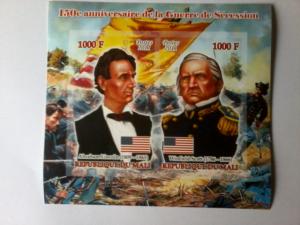 MALI SHEET IMPERF AMERICAN WAR LINCOLN PRESIDENTS