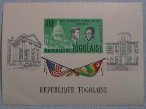 1962-REPUBLIC OF TOGO-VISITING OF TOGO PRESIDENT SYLVANUS OLYMPIO IMPERF: S/S