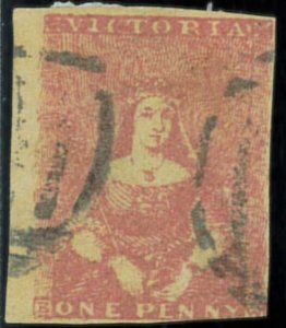 P5475 C - VICTORIA 1850 , SG. 1b , VF USED , 3 MARGINS