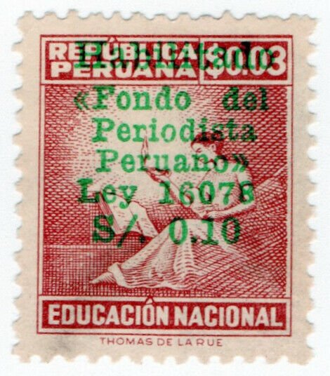 (I.B) Peru Revenue : Journalist's Fund Overprint 10c