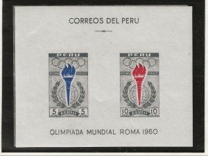 PERU Sc C173a NH issue of 1960 - SOUVENIR SHEET - OLYMPICS 