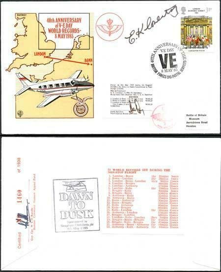 RD7a 40th Anniv of V-E Day World Records Pilot and Vice Chairman Signed