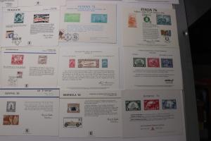 Philatelic Souvenir page lot 25 Maxi Expo stamp show card US WW Engraved reprint