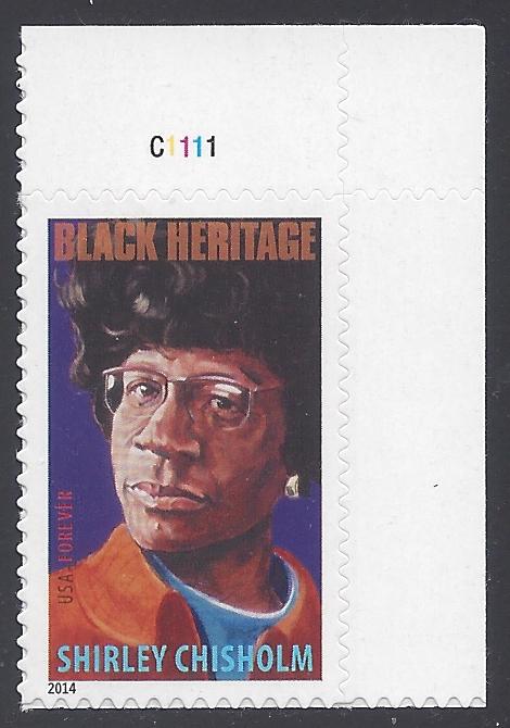 #4856 (49c Forever) Shirley Chisholm P# Single 2014 Mint NH