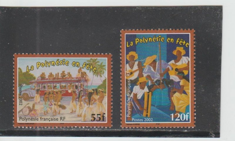 French Polynesia  Scott#  840-841  MNH  (2002 Polynesians at Festivals)