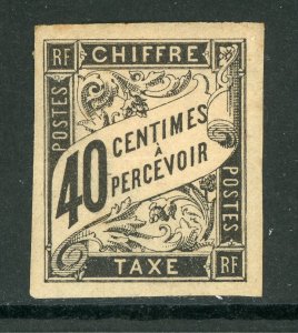 France Colonies 1884 Postage Due 40¢ Black Sc# J10 Mint D690
