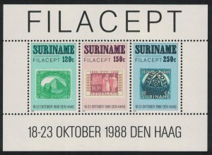 Suriname 'Filacept' Stamp Exhibition The Hague MS 1988 MNH SG#MS1388