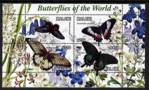 MALAWI - 2011 - Butterflies of the World  #3 - Perf 4v Sheet - MNH-Private Issue