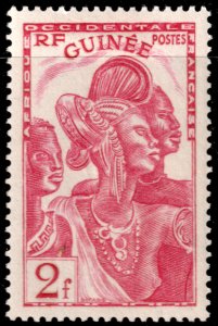 French Guinea #154  Unused wob - 2f Guinea Women (1938)