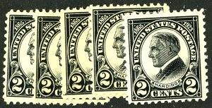 U.S. #610 MINT SET MIXED CONDITIONS