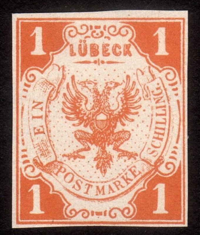 1859, Germany Lubeck, 1Sch, MNG, Sc 2, Reprint