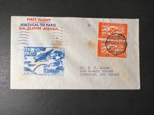 1939 Portugal FAM 18 FFC Airmail Cover Lisbon to Riverton NJ USA
