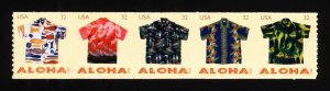USA #4597-4601 4601a Aloha Shirts Coil Strip of 5 Stamps MNH
