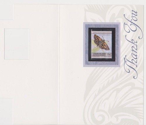 Thank You Card Featuring Union Island Butterfly Stamp