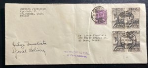 1937 Chihuahua Mexico Special Delivery Cover To El Paso TX USA