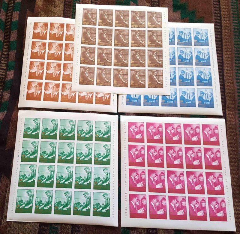 MAHRA STATE JFK COMPLETE SHEETS x9 $1,000 MINKUS CV OG NH U/M VF SAUDI ARABIA #2