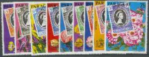 Paraguay 1978 Coronation 25th Anniversary set of 9 (Showi...