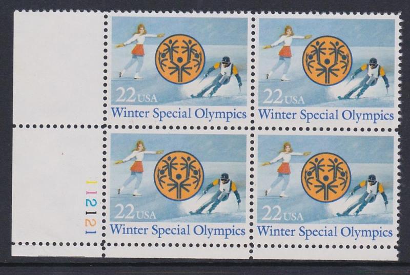 2142 Winter Special Olympics Plate Block MNH