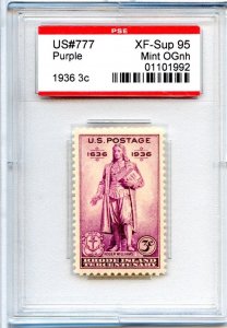 US SCOTT #777 MINT-XF-SUP-OG-NH GRADED 95 PSE ENCAPSULATED SMQ $50 (8/14/24 GP)