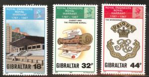 Gibraltar Scott 505-507 MNH**  1987 engineer set CV$6.75