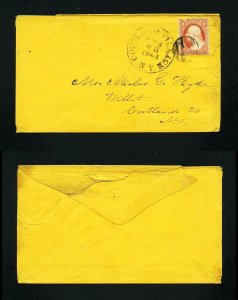 # 26 cover Cortland Village, Dead Post Office, NY to Willet, NY - 2-20-1861