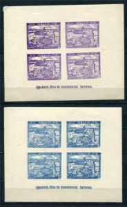 Spain 1938 Sheets (2) Madrid Heroic resistance Helicopter Local Proof? MNH 2418