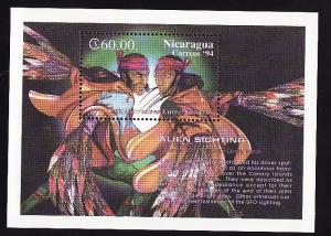 Nicaragua-Sc #2026-sheet-Alien Sighting-Grand Canary Is.-unu