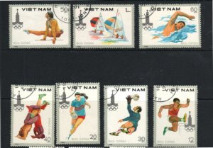 VIET NAM #1052-1059  1980  SUMMER OLYMPICS    MINT VF NH O.G  CTO