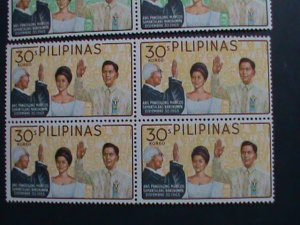 ​PHILIPPINES-1966-SC#950-2-PRESIDENT MARCOS TAKING OATS OF OFFICE -MNH BLOCKS