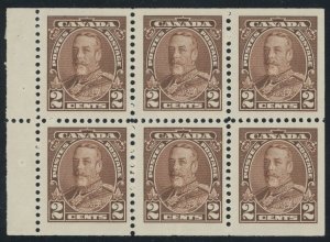 Canada 218b - 2 cent booklet pane of 6 - VF Mint never hinged