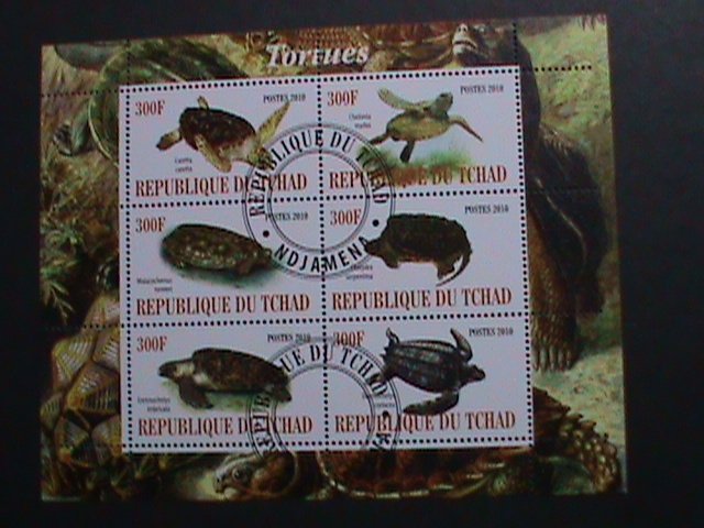 CHAD-2010-LOVELY BEAUTIFUL TURTLES S/S VF- CLEAR FANCY FIRST DAY CANCEL