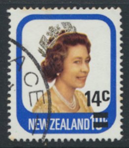 New Zealand  SG 1202 SC# 694 Opt Surcharge  Used  QE II - see detail & scan