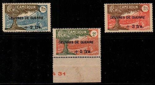 Cameroun Scott B7-9 Mint NH (usual brown gum Original Gum) - Maury CV 195 Euros