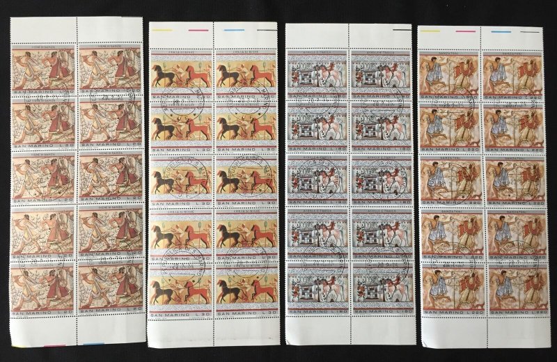 San Marino Art Europa Airs Blocks MNH Used (Apx 800 Stamps) HP1348