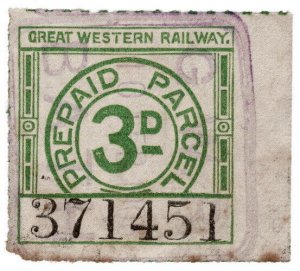 (I.B) Great Western Railway : Prepaid Parcel 3d (Bath) 