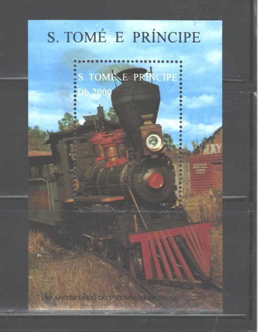 S TOME E PRINCIPE   1996  TRAINS  M.S.. #1286   MNH