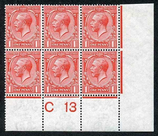 1d Royal Cypher Control C13 (p) U/M Block of six