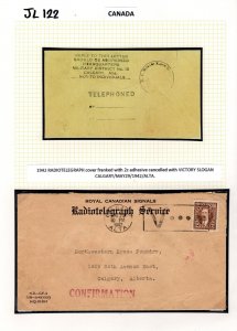 CANADA WW2 Cover *V FOR VICTORY* RADIO TELEGRAPH SIGNALS Calgary 1942 JL122