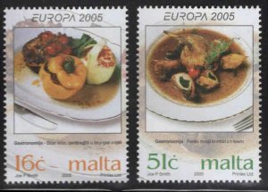 MALTA  Scott 1202-1203 MNH** Europa 2005 culinary stamp set