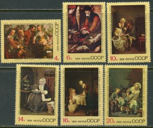 RUSSIA Sc#4262-4267 1974 Foreign Paintings Complete Completd Set OG Mint LH 
