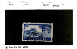 Great Britain, Postage Stamp, #373 Used, 1959 Queen Elizabeth (AC)