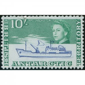 British Antarctic Territory 1963 10s deep ultramarine & emerald SG14 unused